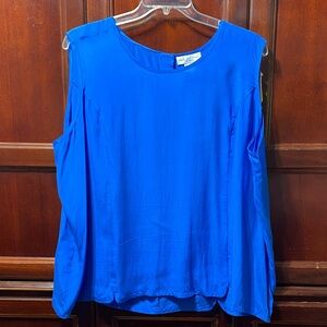 Anna and Frank woman vintage Royal Blue 100% silk sleeveless Blouse size 3X NWT